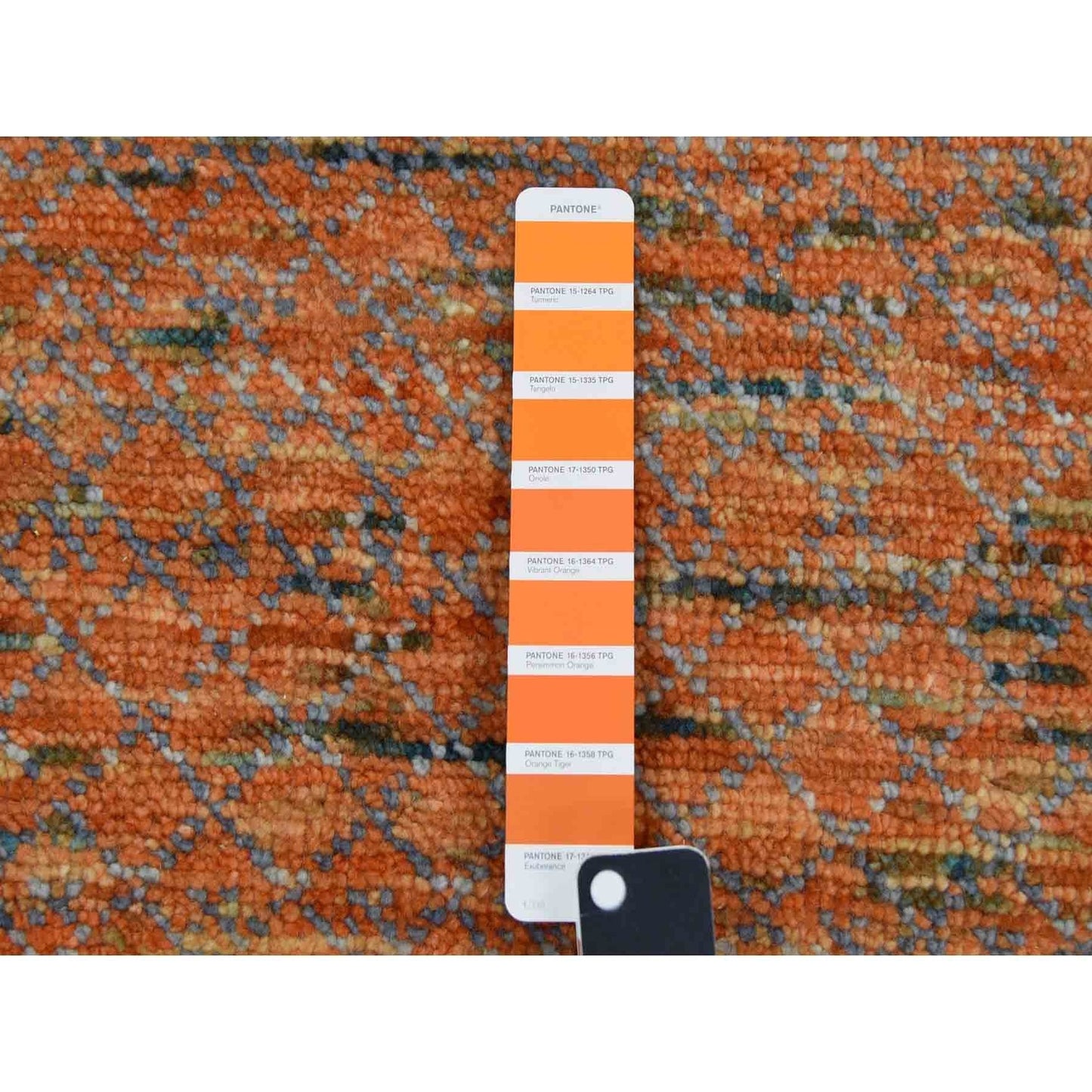 10'3"X14' Orange Modern Chiaroscuro Collection Hand Knotted Wool Rug