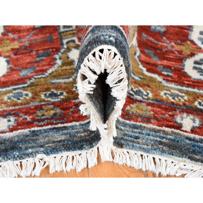 10'2"X14'2" Gold Mamluk Design Hand Spun Wool Hand Knotted Rug