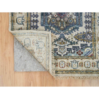 2'5"X8'1" Ivory Reimagined Viss Design Wool Hand Knotted Runner Rug