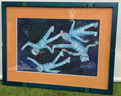 Andrea Holzinger Original Painting Signed Framed - Astronaut 2014