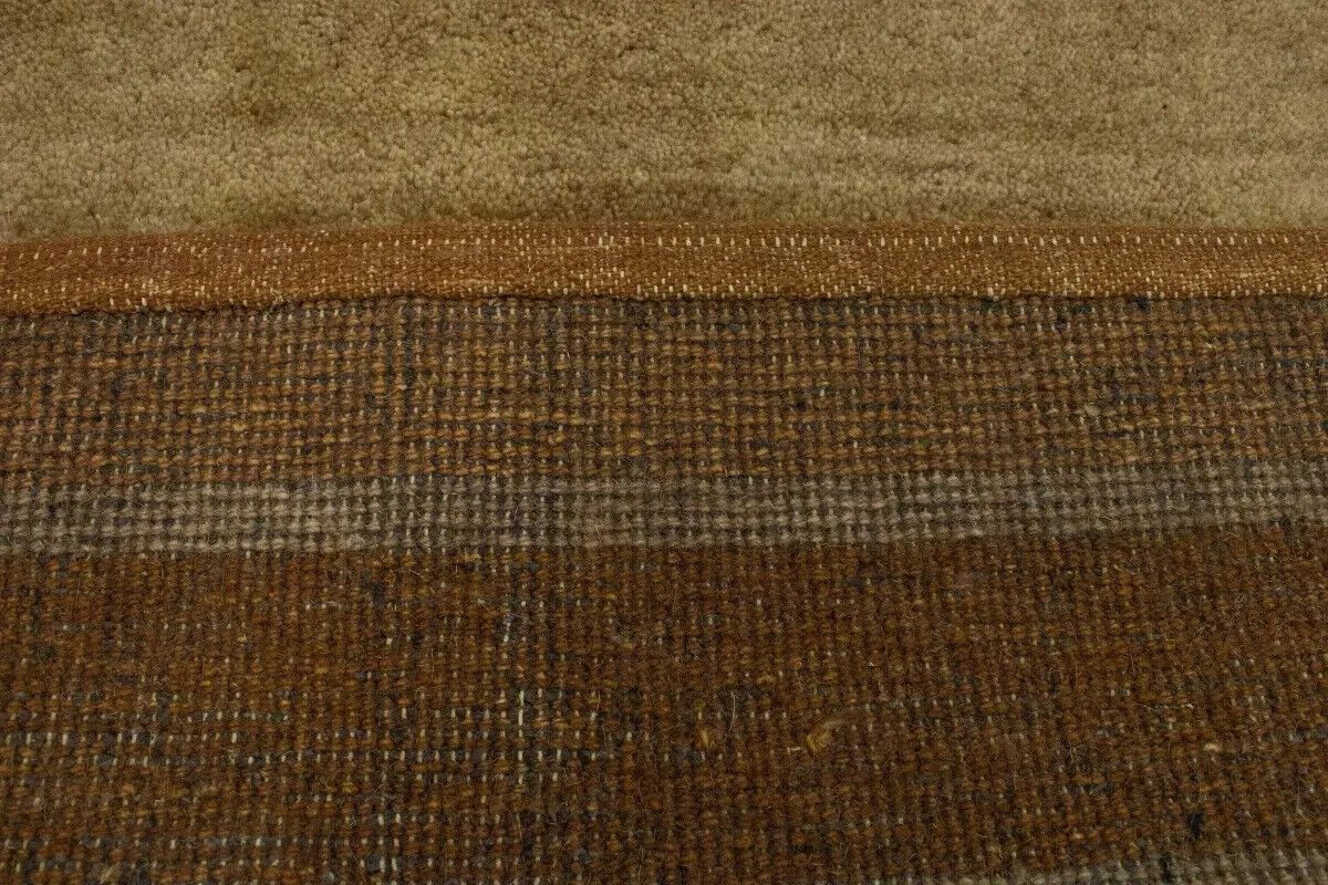 Small Beige And Rust Gabbeh Rug Tribal Design