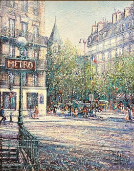 Guy Dessapt (France) Saint-Germain-Des-Prs Painting Oil Canvas Signed Framed