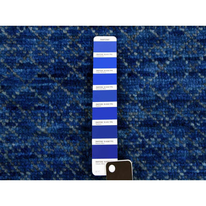 9'2"X12'2" Blue Modern Chiaroscuro Hand Knotted Wool Oriental Rug
