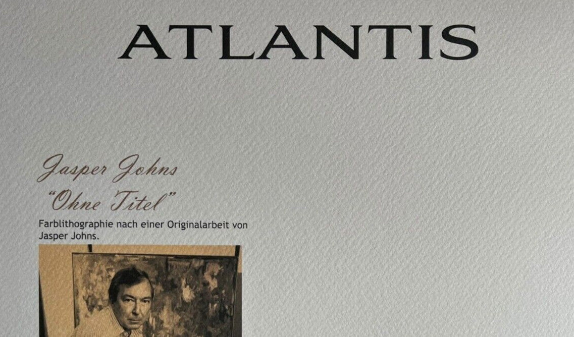 Jasper Johns Lithograph Coa Signed Op Numbered By Hand -180 Ex