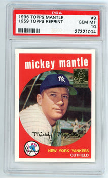 10 Mickey Mantle 1996 Topps Reprint #9 PSA