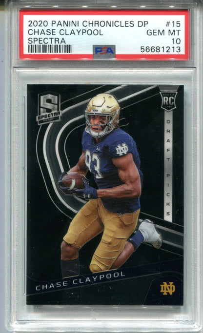 Chase Claypool 2020 Panini Chronicles Dp Spectra #15 Psa Gem Mt 10 Card