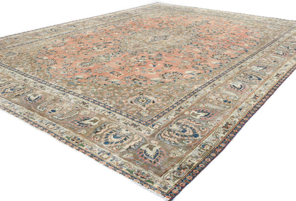 Antique Handmade Oriental Rug Muted Floral