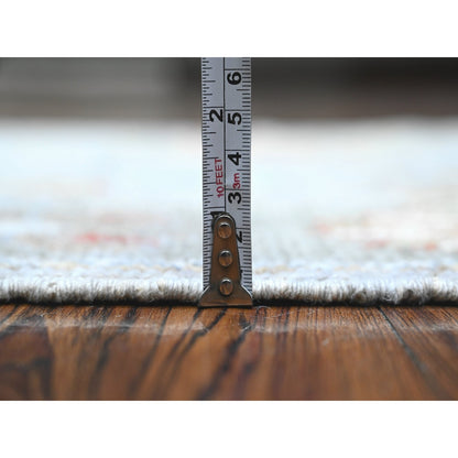 2'9"X12'6" Spanish Gray Angora Oushak Natural Dyes Runner Oriental Rug