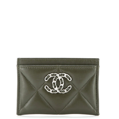 Chanel 19 Card Holder Quilted Leather
