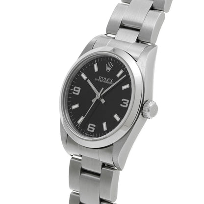 Rolex Oyster Perpetual 77080 Black Case Size 3131Mm Unisex Used Watch #71117