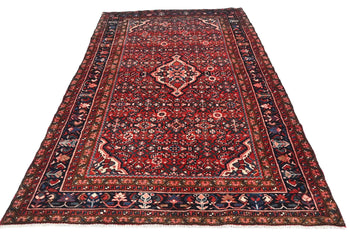 Red Vintage Hand-Knotted Tribal Rug 5X9 ft Farmho