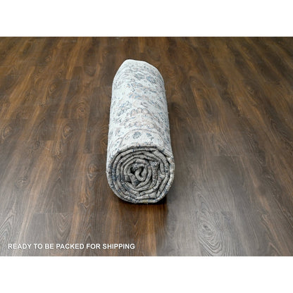 9'9"X14' Ivory Wool Hand Knotted Supple Mahal Design Oriental Rug