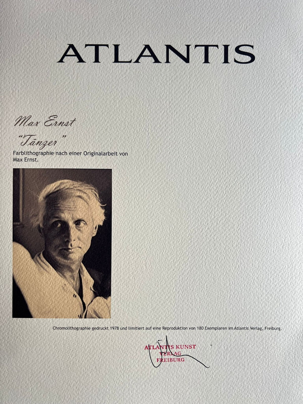 Max Ernst Lithograph Coa Signed Op Numbered By Hand