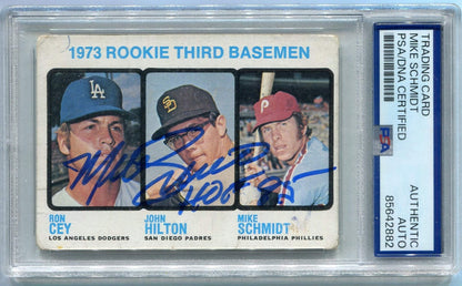Mike Schmidt "Hof 95" Autographed 1973 Topps Rookie Card Psa/Dna Certified