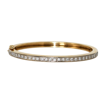 14K Yellow Gold Diamond Bangle Bracelet, 1.50Tdw,