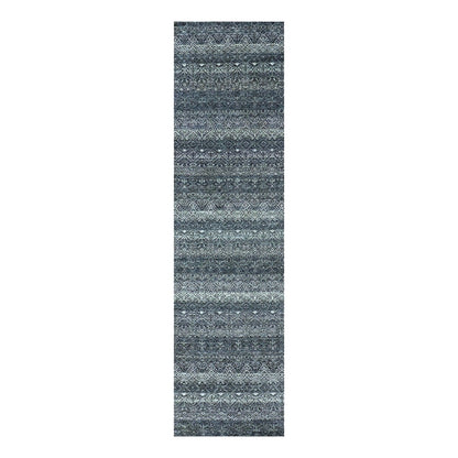 2'8"X10'1" Riverway Gray Hand Knotted Kohinoor Extra Soft Wool Runner Rug