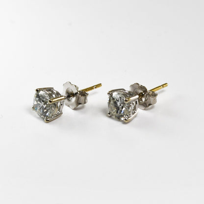 14K White Gold Diamond Stud Earrings 1.60Ct