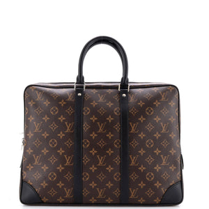 Louis Vuitton Porte-Documents Voyage Bag Macassar Monogram Canvas