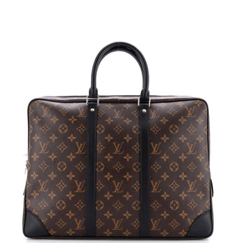 Louis Vuitton Porte-Documents Voyage Bag Macassar Monogram Canvas