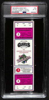1989 World Series Game 3 Full Ticket  A'S Vs.