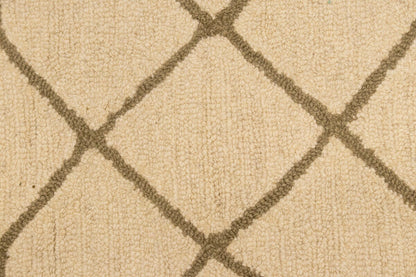 Cream Geometric Design Hand-Tufted Modern Wool