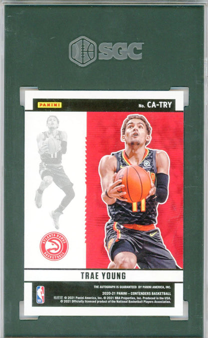Trae Young Autographed 2020-21 Panini Contenders Autographs Card #Ca-Try (Sgc)