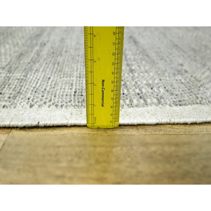 6'1"X9' Gray Natural Wool Rug Hand Knotted Oxidized Grass Design Oriental