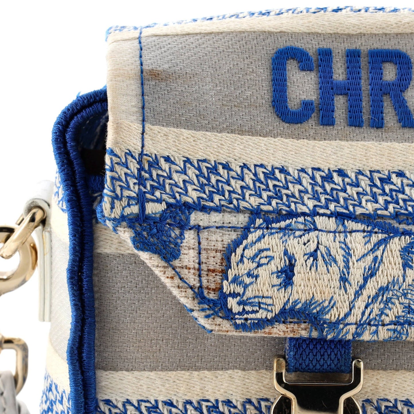 Christian Dior Diorcamp Messenger Bag Embroidered Canvas Small