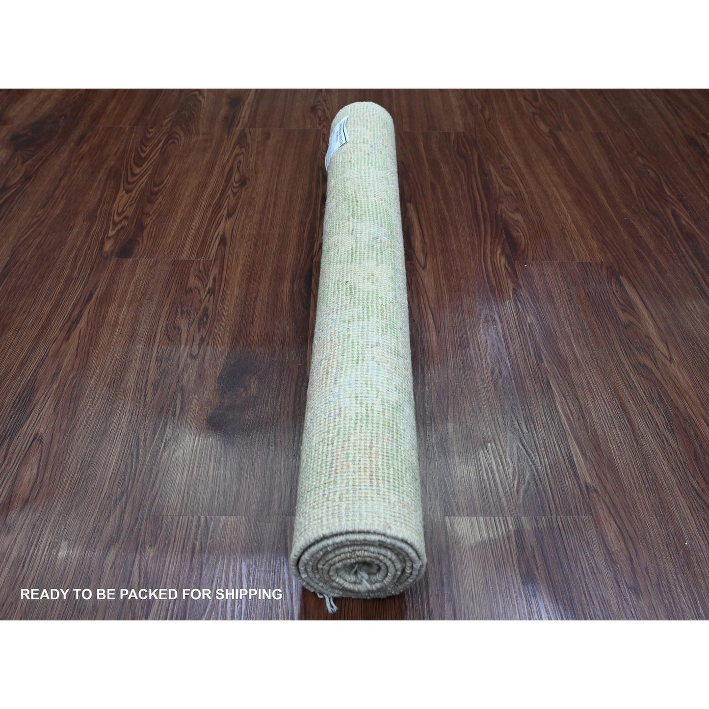 2'10"X5'9" White Hand Knotted Angora Oushak Leaf Design Wool Runner Rug