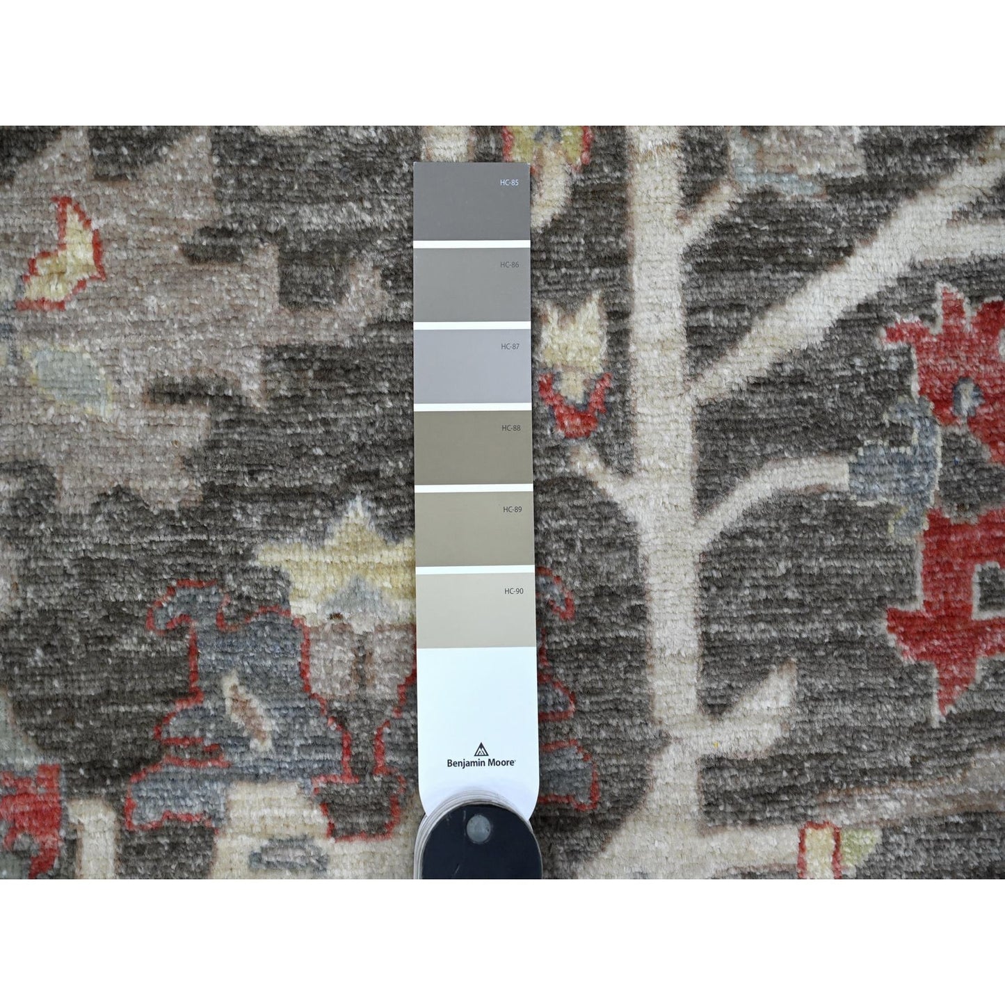 8'X9'7" Abbey Black Hand Knotted Wool Fine Aryana Heris Oriental Rug