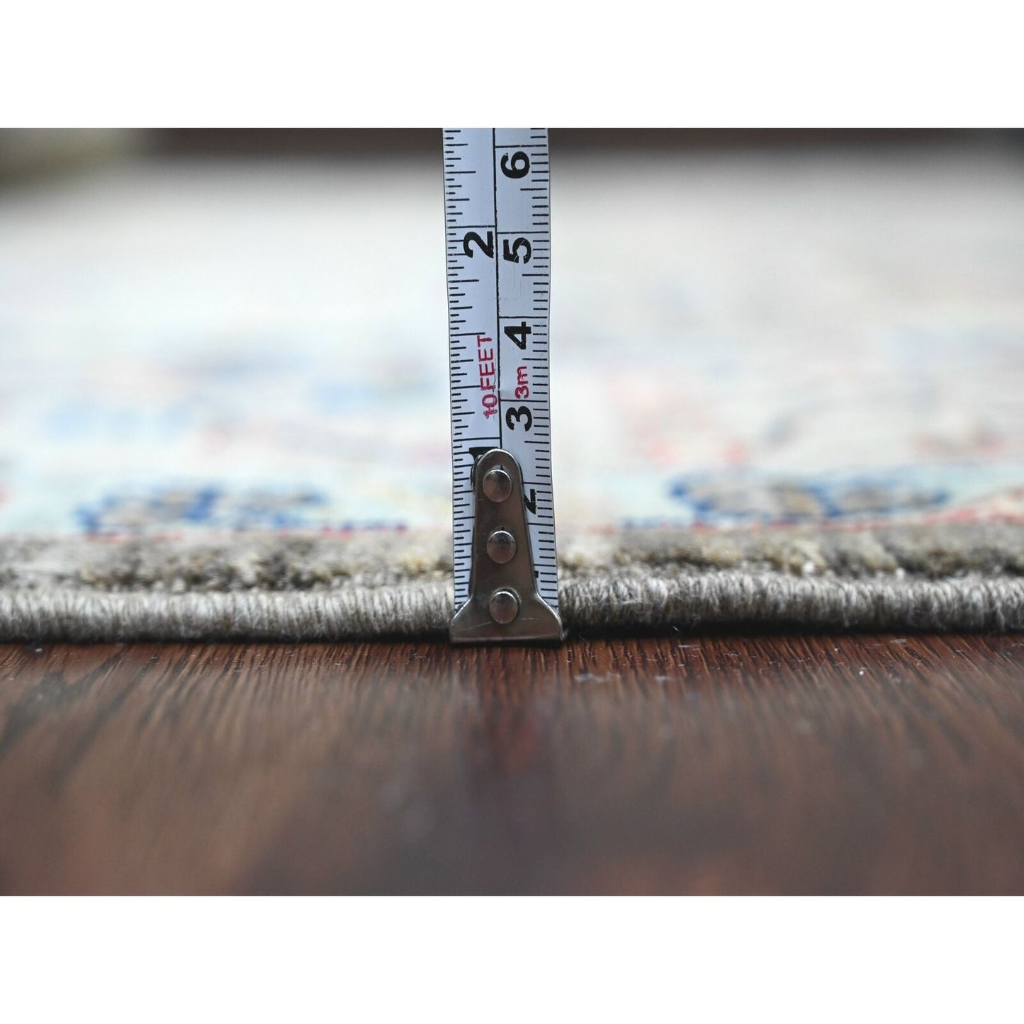 6'X9'1" Brown Afghan Peshawar Karjihooz Design Hand Knotted Pure Wool Rug