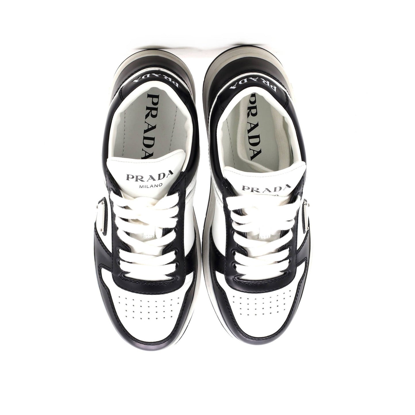 Prada Women'S Downtown Low-Top Sneakers Leather