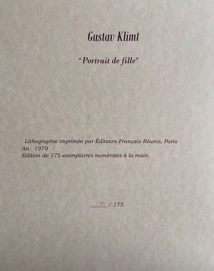 Gustav Klimt Lithograph Coa Signed