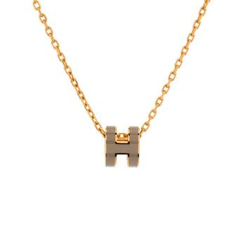 Hermes Pop H Pendant Chain Necklace Metal And Enamel Mini