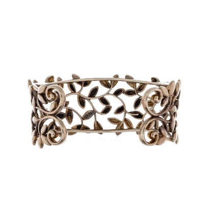 Tiffany & Co. Paloma Picasso Olive Leaf Cuff Bracelet Sterling Silver Small