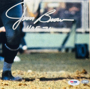 Jim Brown Autographed 16X20 Framed Browns Photo (Psa)