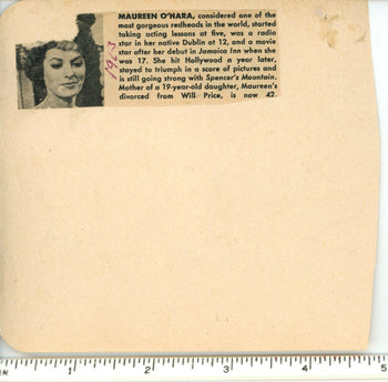 Maureen O'Hara Actress Signed/Inscribed Cut Album