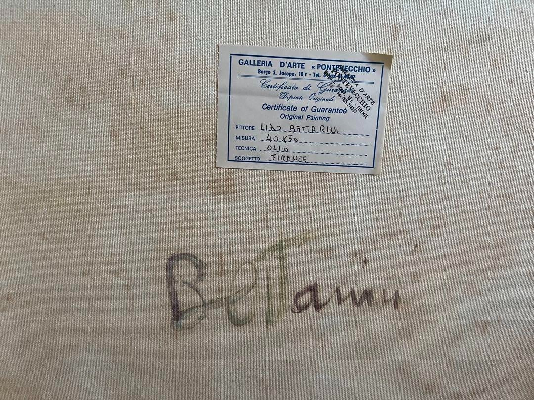 Lido Bettarini Original Oil Painting "Firenze" Italian Landscape Framed Coa