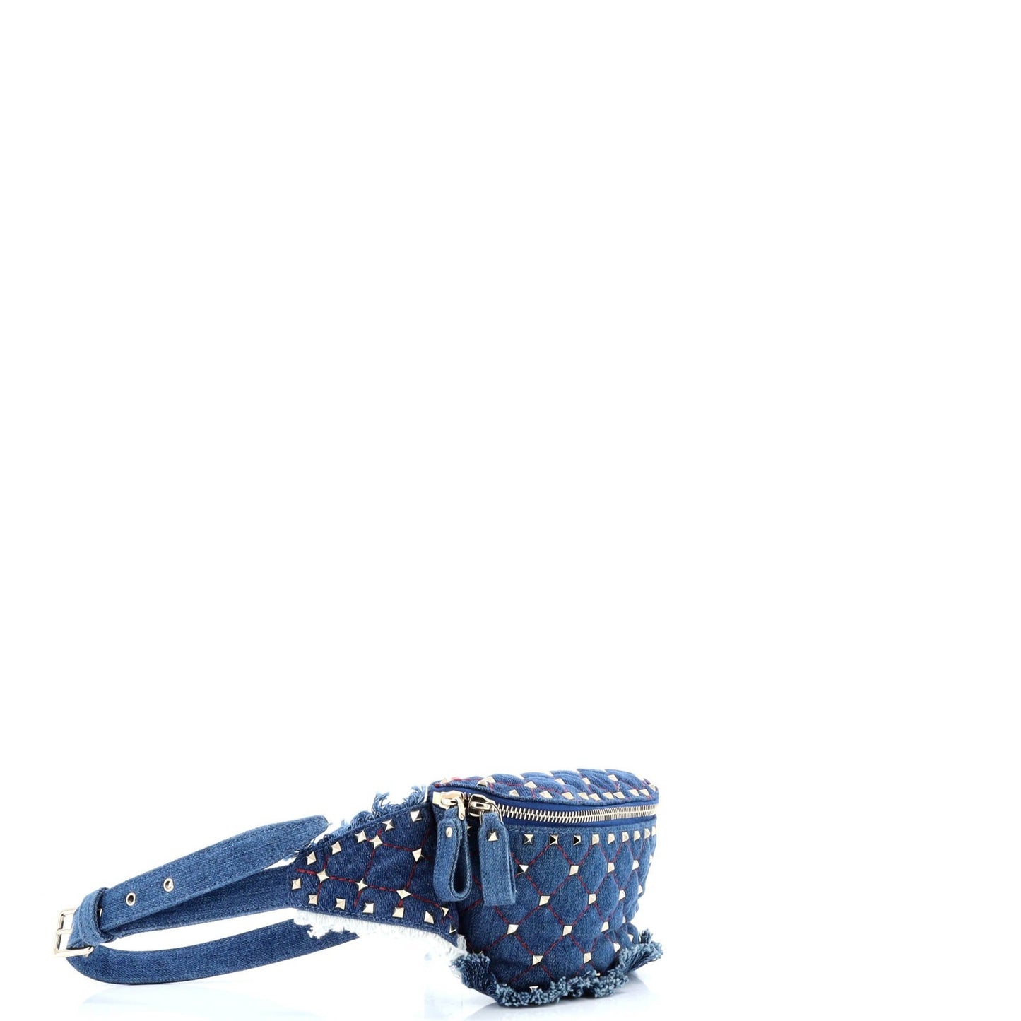 Valentino Garavani Rockstud Spike Belt Bag Quilted Denim