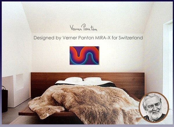 Vintage Verner Panton Mira X Kurven 21In Multi Wall Art Board Fabric Mid Century