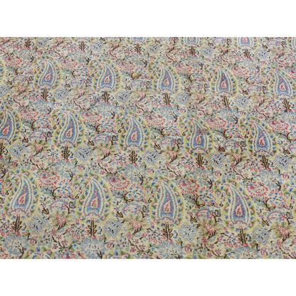 10'X13' Ivory Antique Farsian Karman Full Pile Hand Knotted Wool Rug