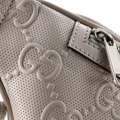 Gucci Front Pocket Belt Bag Gg Embossed Perforated Leather
