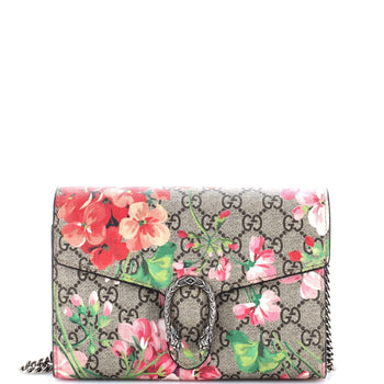 Gucci Dionysus Chain Wallet Blooms Print Gg Coated Canvas Small