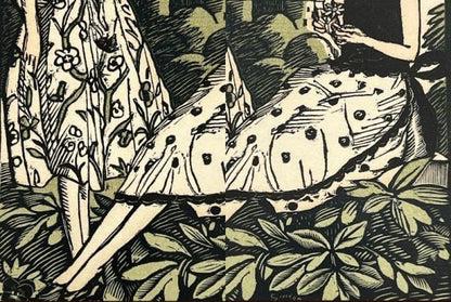 Fernand Simeon Woodblock Print "Un Peu, Beaucoup" C.1920S Gazette Du Bon Ton