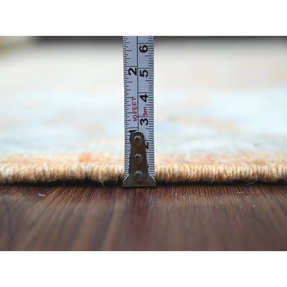 6'X8'7" Brown Afghan Angora Oushak Tree Design Hand Knotted 100% Wool Rug