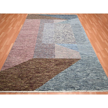 8'X10' Gray Bauhaus And Mid Century Inspired Hand Knotted Modern Wool Rug