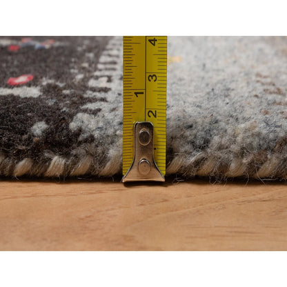 Rug 2'x3'1" White Hand Knotted Lori Buft Tree Design Wool Mat Oriental