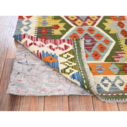 2'5"X9'9" Colorful Afghan Kilim 100% Wool Rug Flat Weave Hand Woven Runner