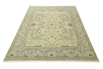 Large Handmade Floral Oushak Oriental Rug 8X10 ft Bedroom Decor