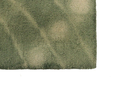 Olive Green Hand-Tufted Abstract Tie-Dye Design